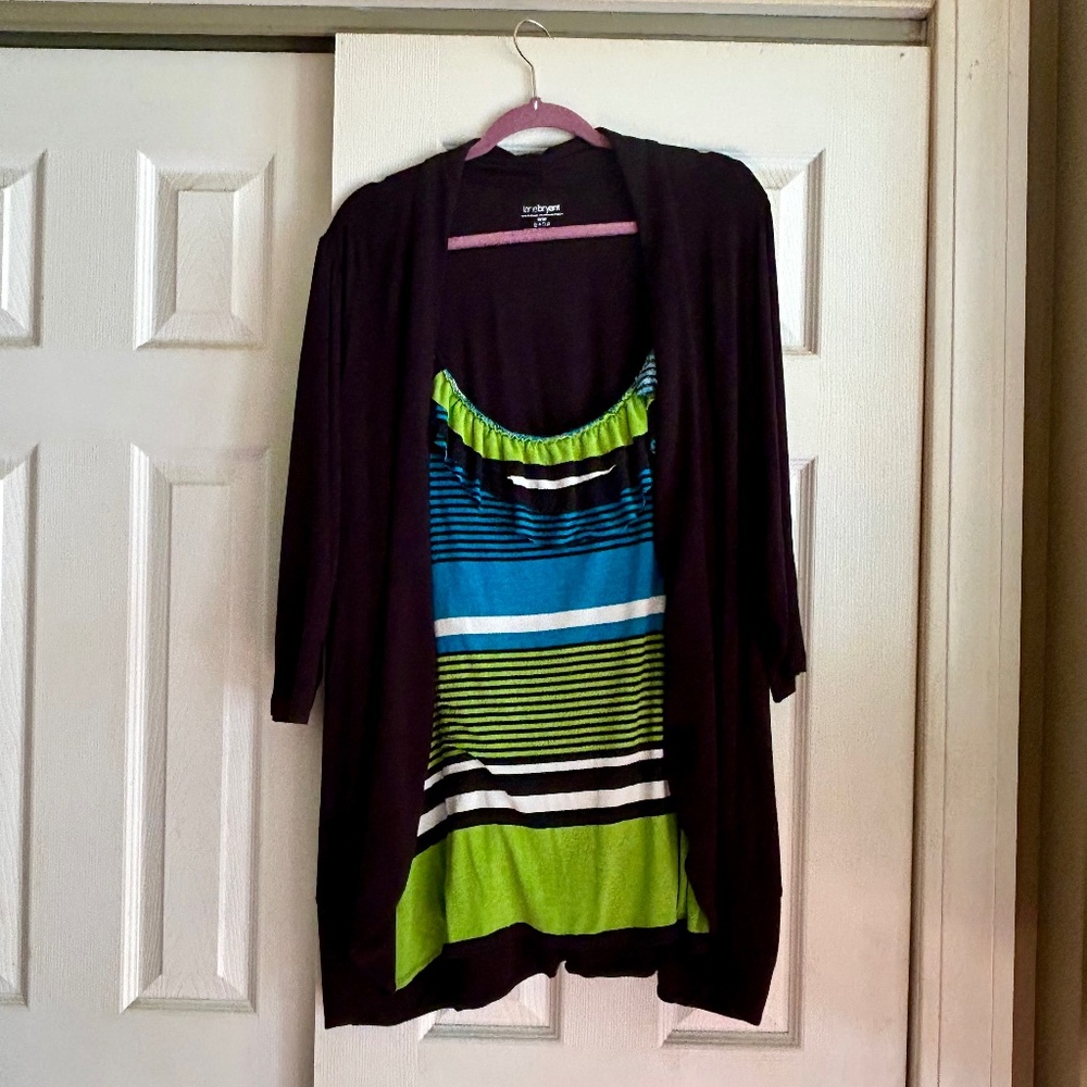 Plus size tank/jacket one piece top